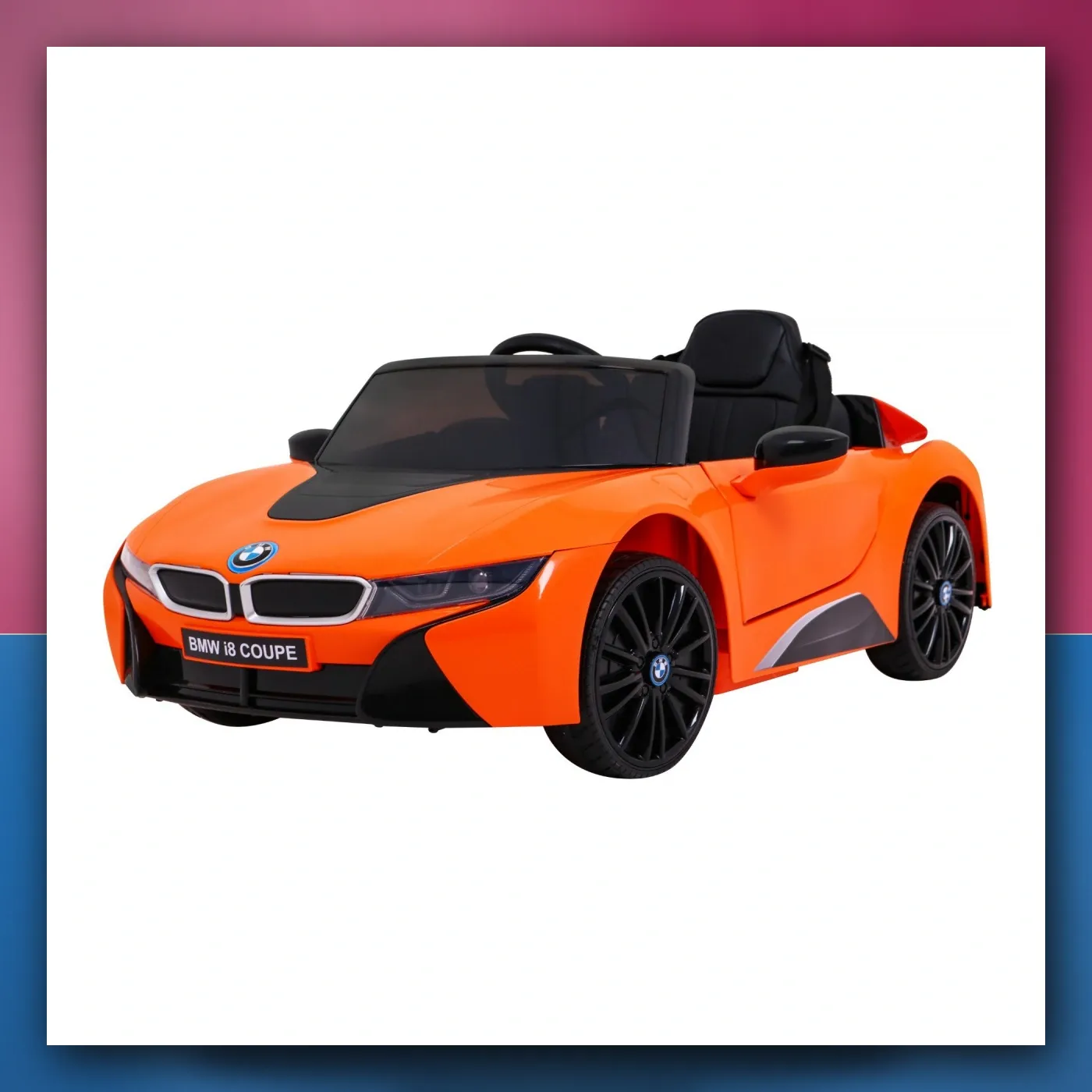 BMW I8 Lift Auto na akumulator narančasti + Daljinski upravljač + Lagani Start + 3 - pkt pojasevi + MP3 USB + LED - slika 1