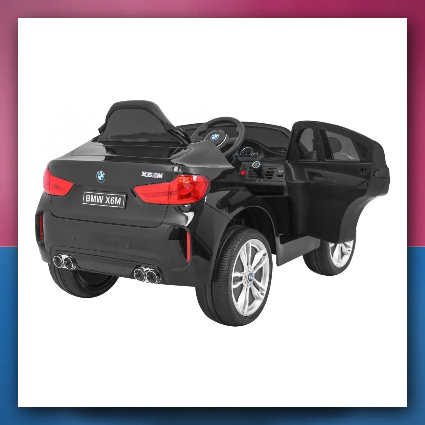 BMW X6M Električne Mali auto za djecu - crni SUV + Daljinski upravljač - slika 1
