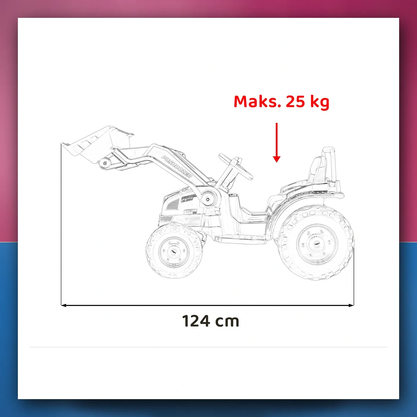 Bager Traktor na akumulator za djecu - žuti + Pokretni Ruka Žlica + Daljinski upravljač + Lagani Start + Radio FM + LED - slika 1