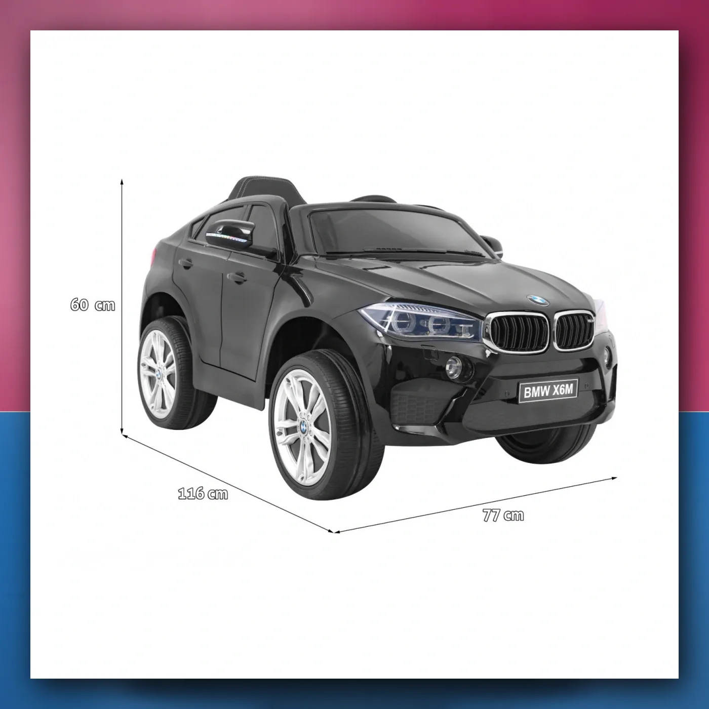 BMW X6M Električne Mali auto za djecu - crni SUV + Daljinski upravljač - slika 1