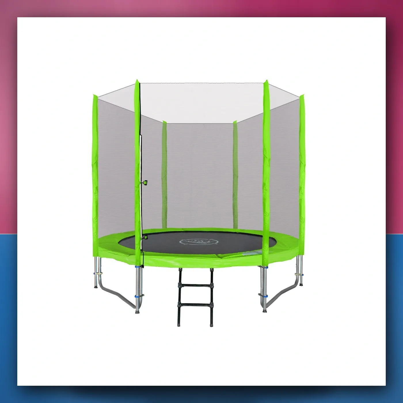 Trampolina vrtna SkyRamiz 244cm 8FT za djecu zeleni + Dodaci - slika 1