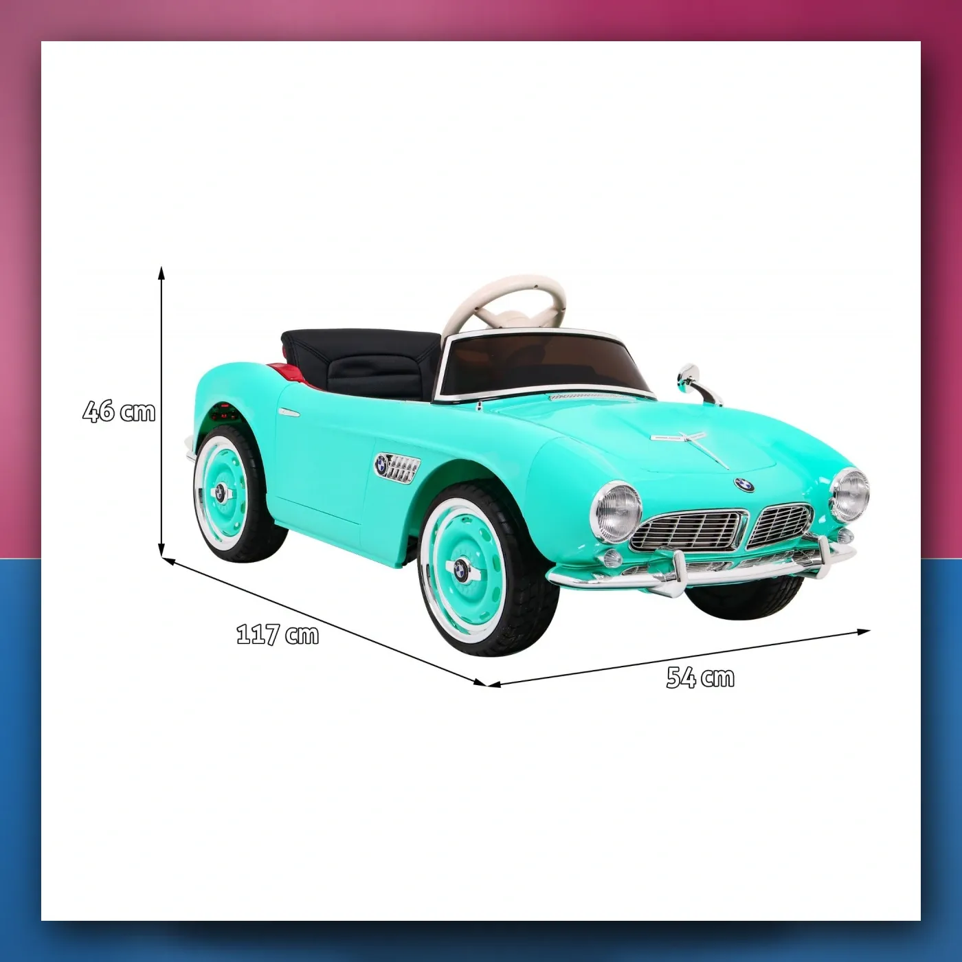 Mali auto BMW 507 Retro električne za djecu zeleni - slika 1