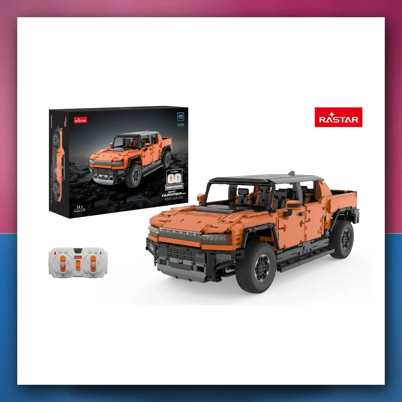 Kocke Hummer EV na daljinsko upravljanje 1:10 narančasti RASTAR