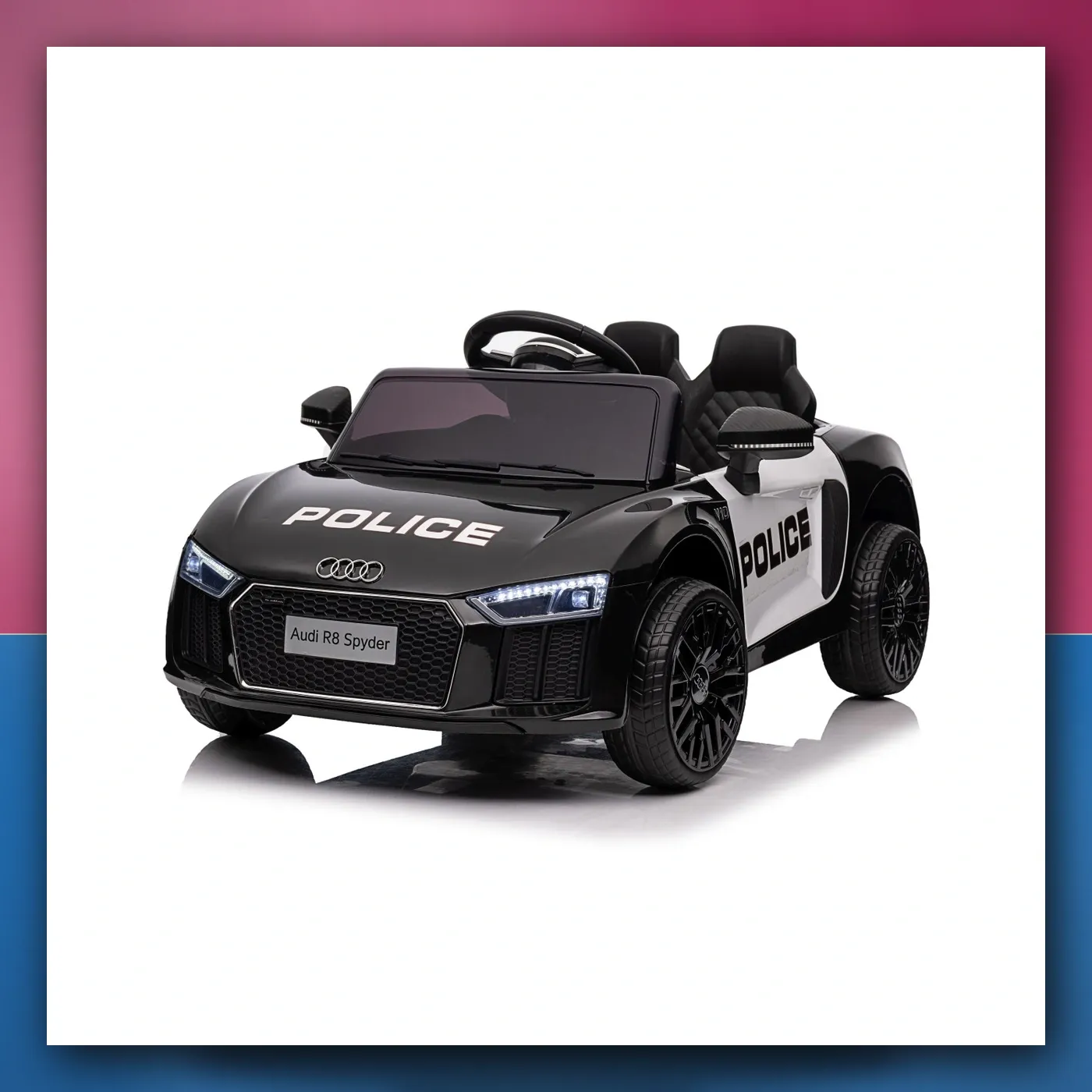 Audi R8 Policija na akumulator za djecu - + Daljinski upravljač + EVA + Lagani Start + MP3 + LED - slika 1
