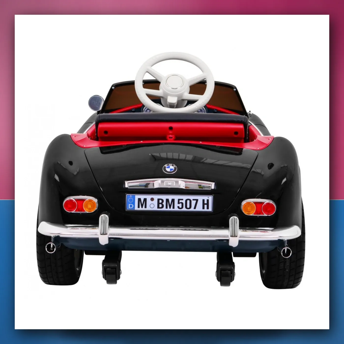 Mali auto BMW 507 Retro električne za djecu crni Roadster - slika 1