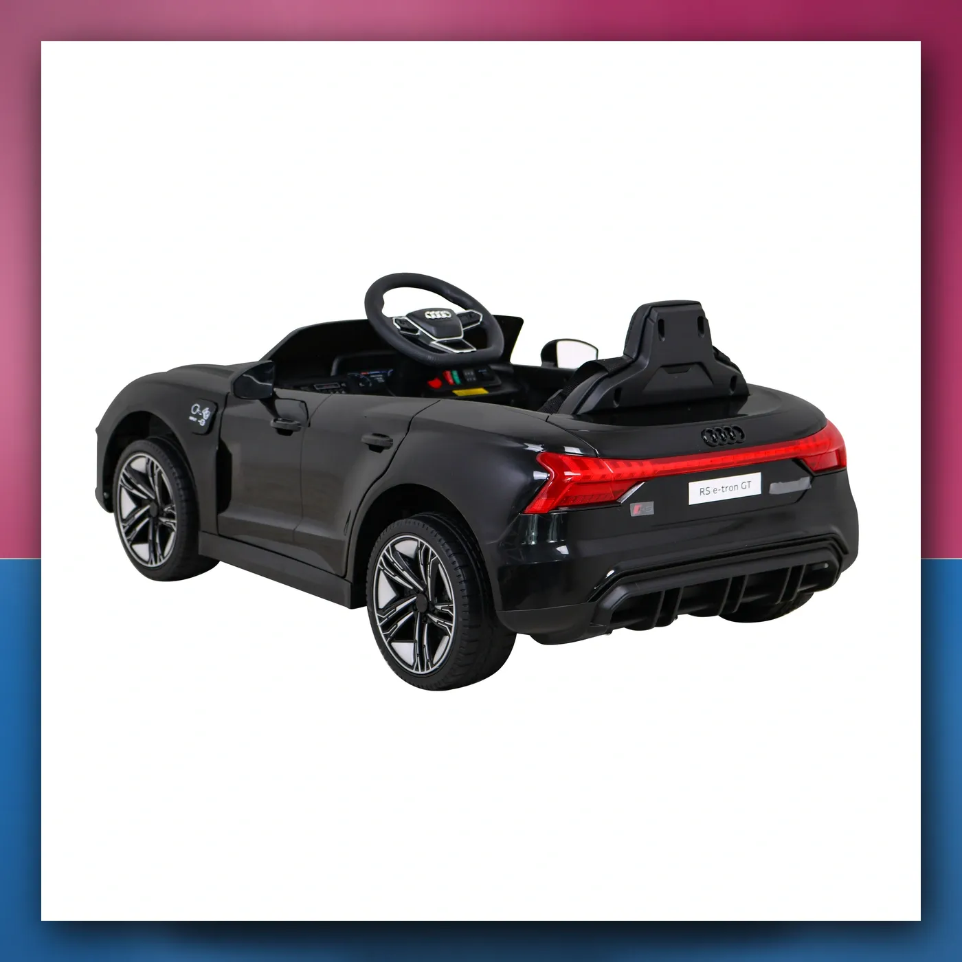 Audi RS E - Tron GT na akumulator crni + Daljinski upravljač + Pogon 4x4 + Radio + MP3 + LED + EVA - slika 1