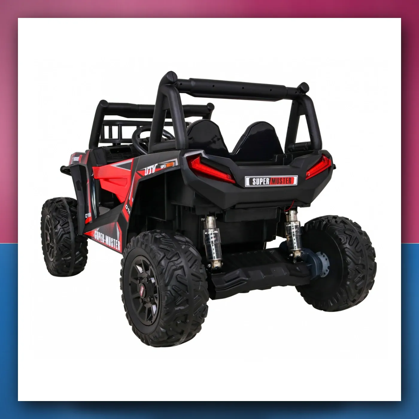 Buggy UTV Terenska za djecu crveni + Daljinski upravljač + Prtljažnik + Lagani Start + EVA + MP3 + LED - slika 1