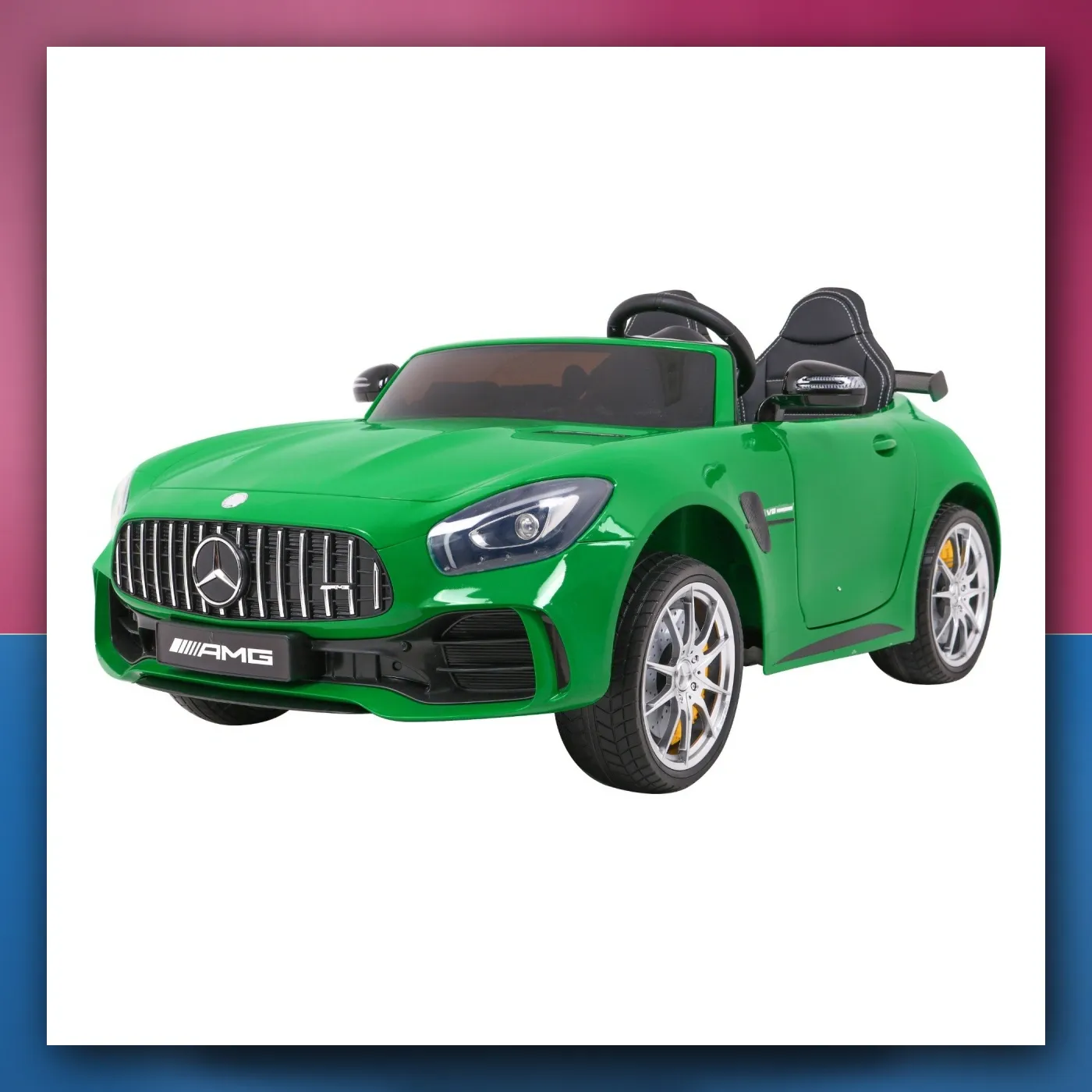 Mercedes - Benz GT R za djecu Lakir zeleni 4x4 - slika 1