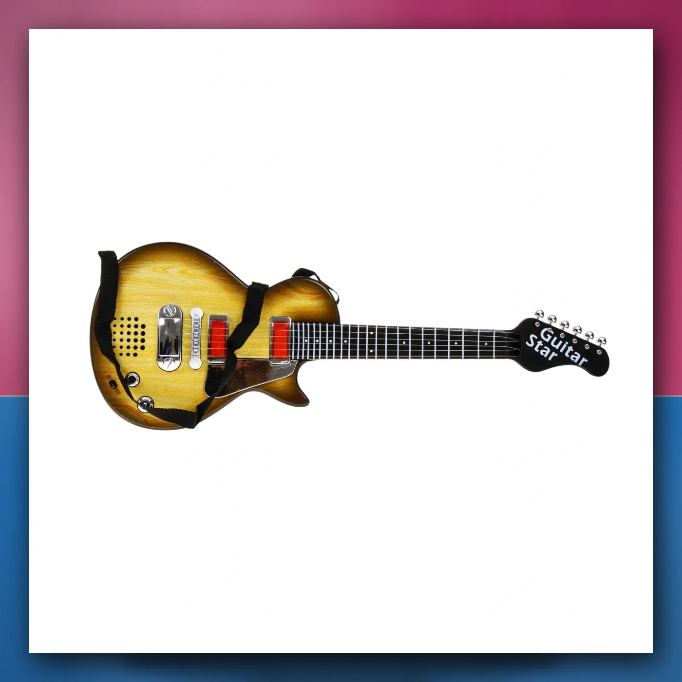Električna Gitara za djecu 3 + iverzija drva + Slušalice s mikrofonom + Zvukovi i svjetla - slika 1