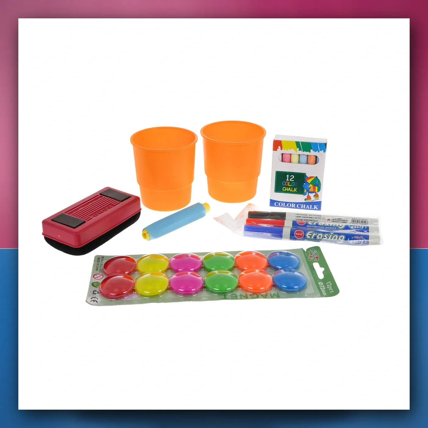 Tabla 2w1 magnetyczno - kreda za djecu 3 + Dodaci + Regulacija visina + Stolica + Polica + Flomasteri Kreda - slika 1