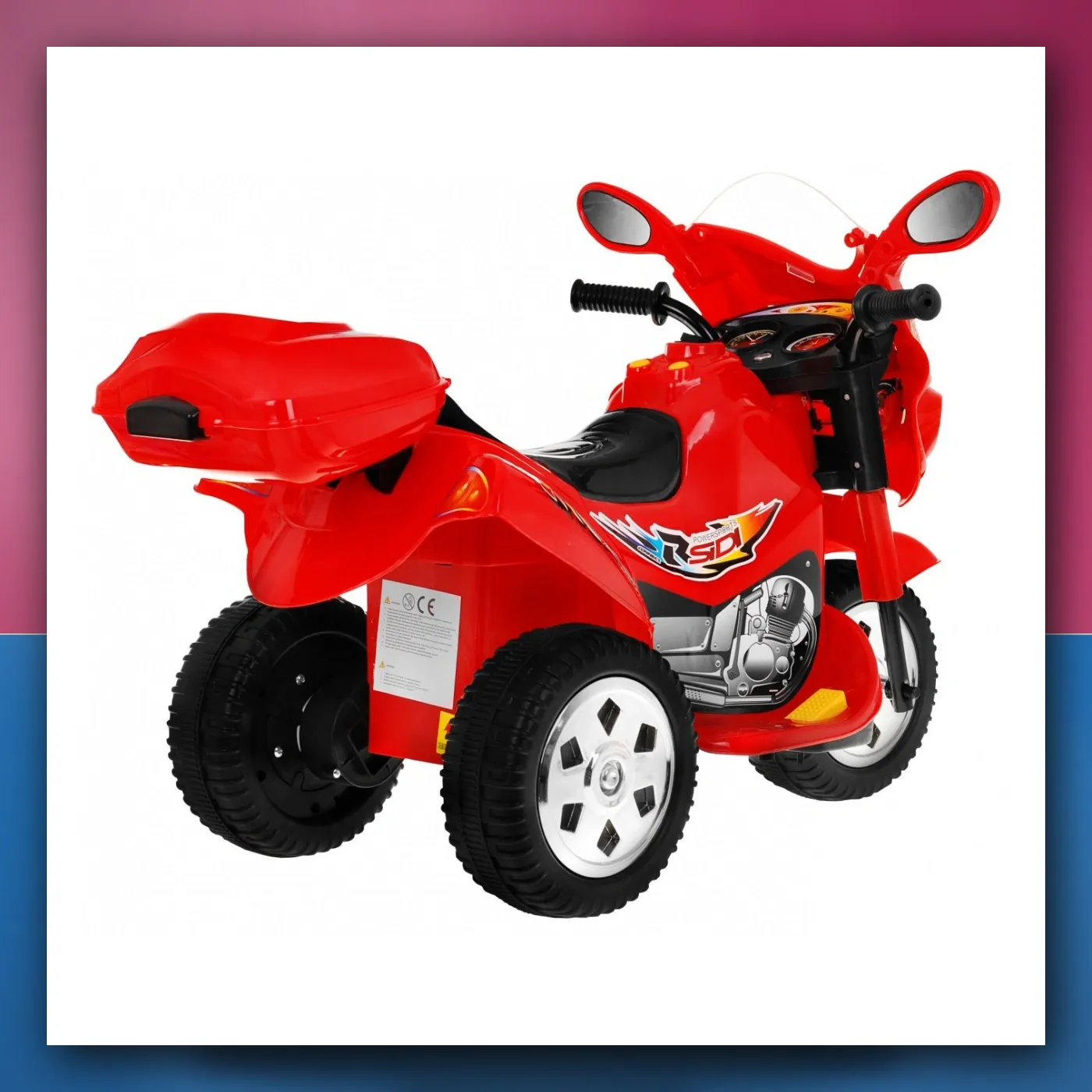 Motorić Trokotač BJX - 088 električni za najmlađih crveni + Zvukovi + Svjetla - slika 1