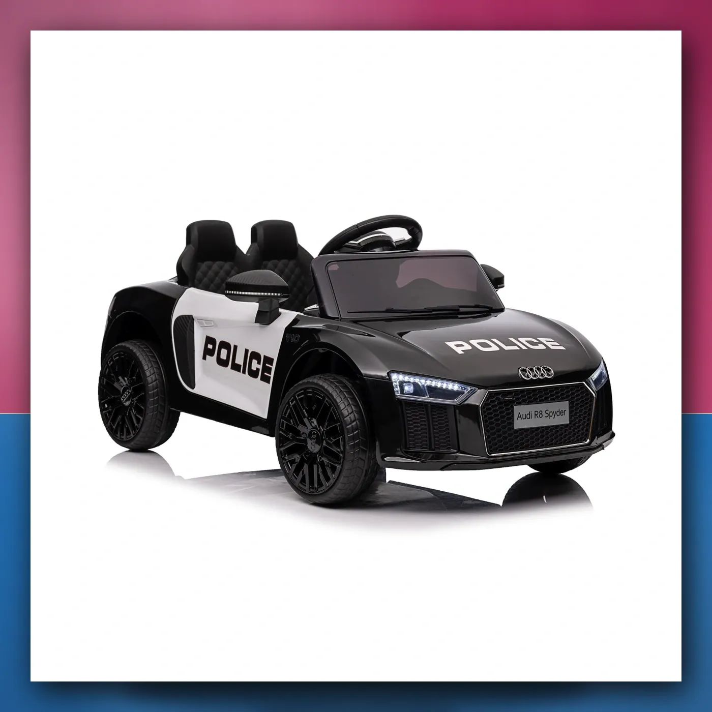 Audi R8 Policija na akumulator za djecu - + Daljinski upravljač + EVA + Lagani Start + MP3 + LED - slika 1