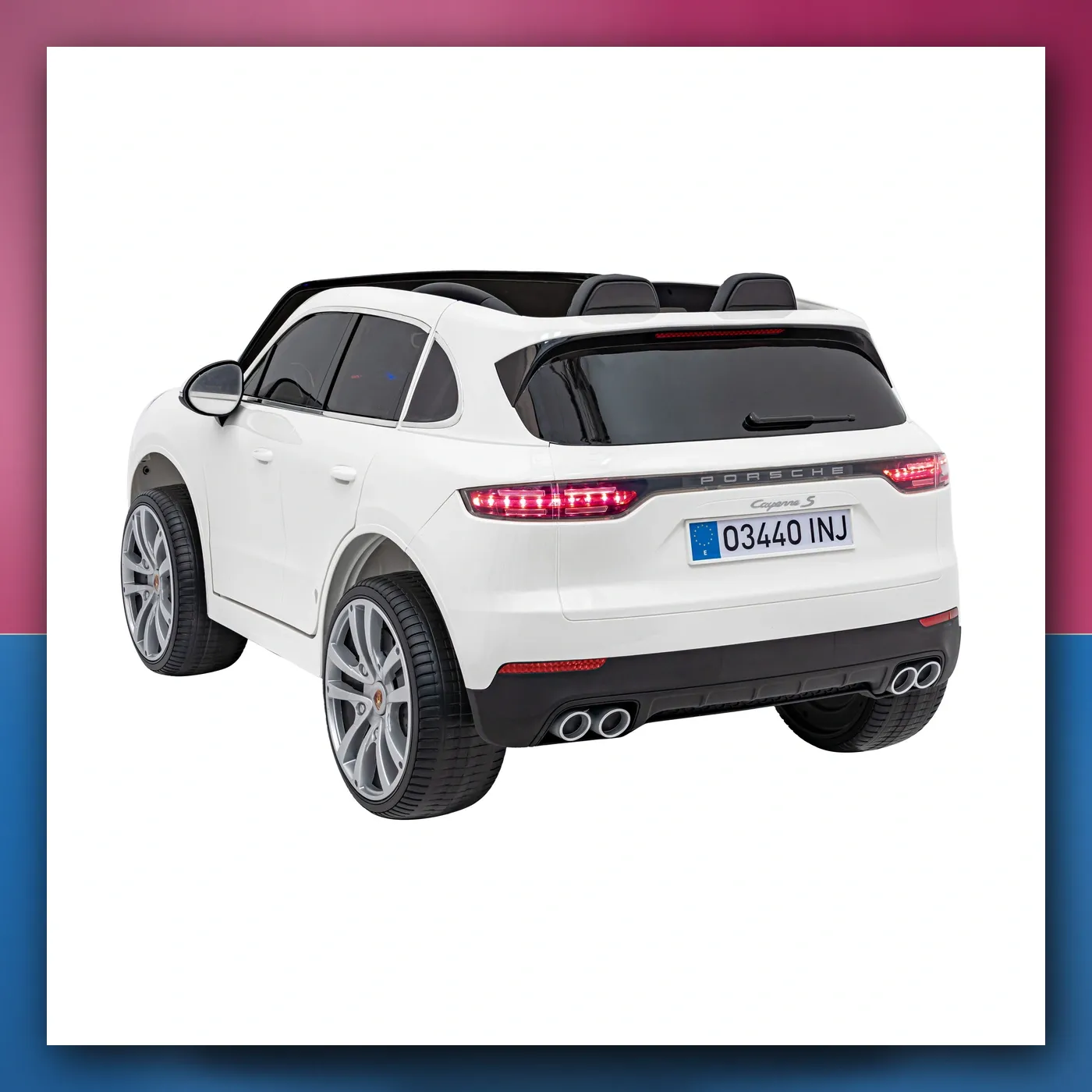 Porsche Cayenne S na akumulator za djecu - Lakir bijeli SUV + Daljinski upravljač - slika 1