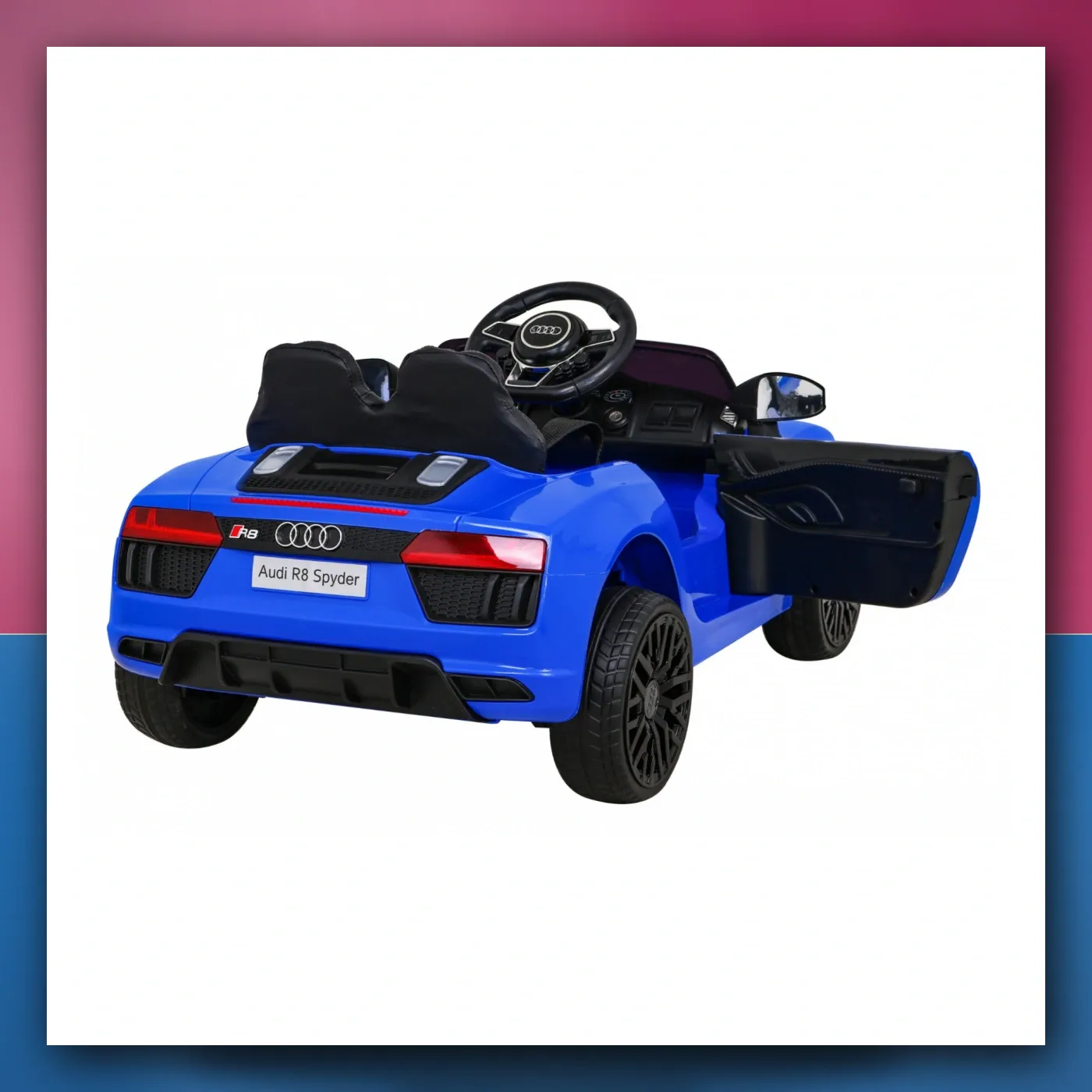 Audi R8 na akumulator za djecu - plavi + Daljinski upravljač + EVA + Lagani Start + MP3 + LED - slika 1