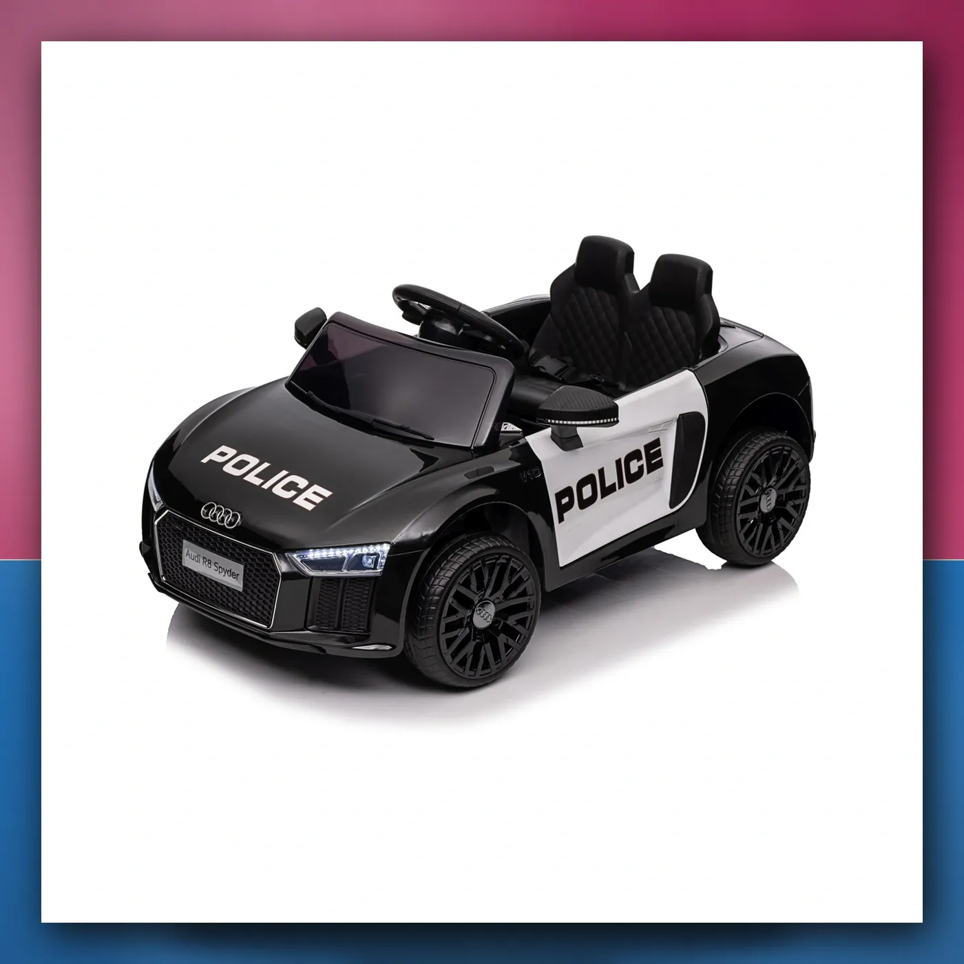 Audi R8 Policija na akumulator za djecu - + Daljinski upravljač + EVA + Lagani Start + MP3 + LED - slika 1
