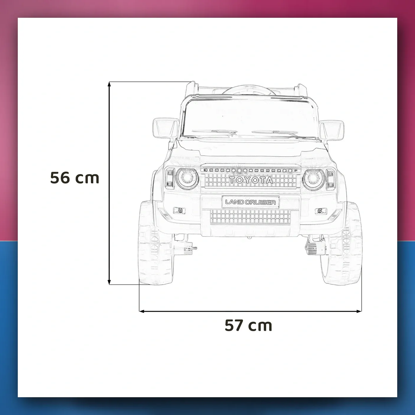 Auto na akumulator Toyota Land Krstarica PRADO crveni - slika 1
