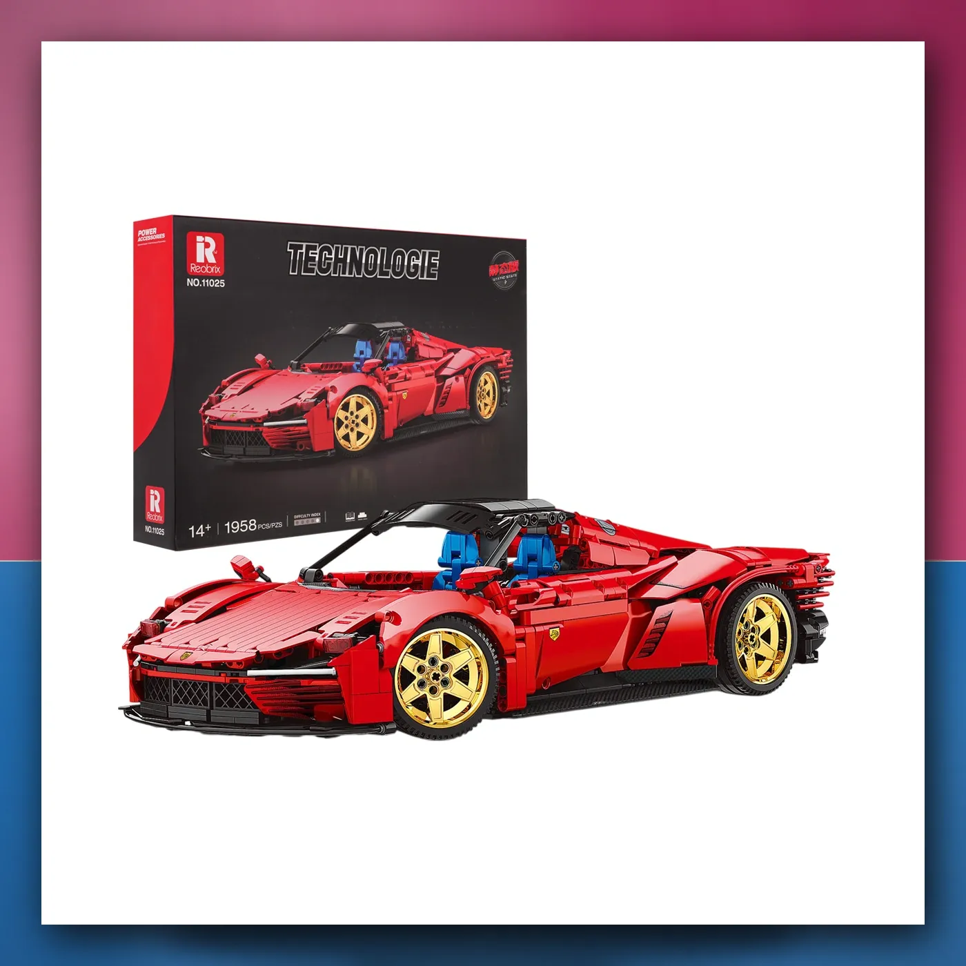 Set kockica Auto Sportske crvene 1958el. - slika 1