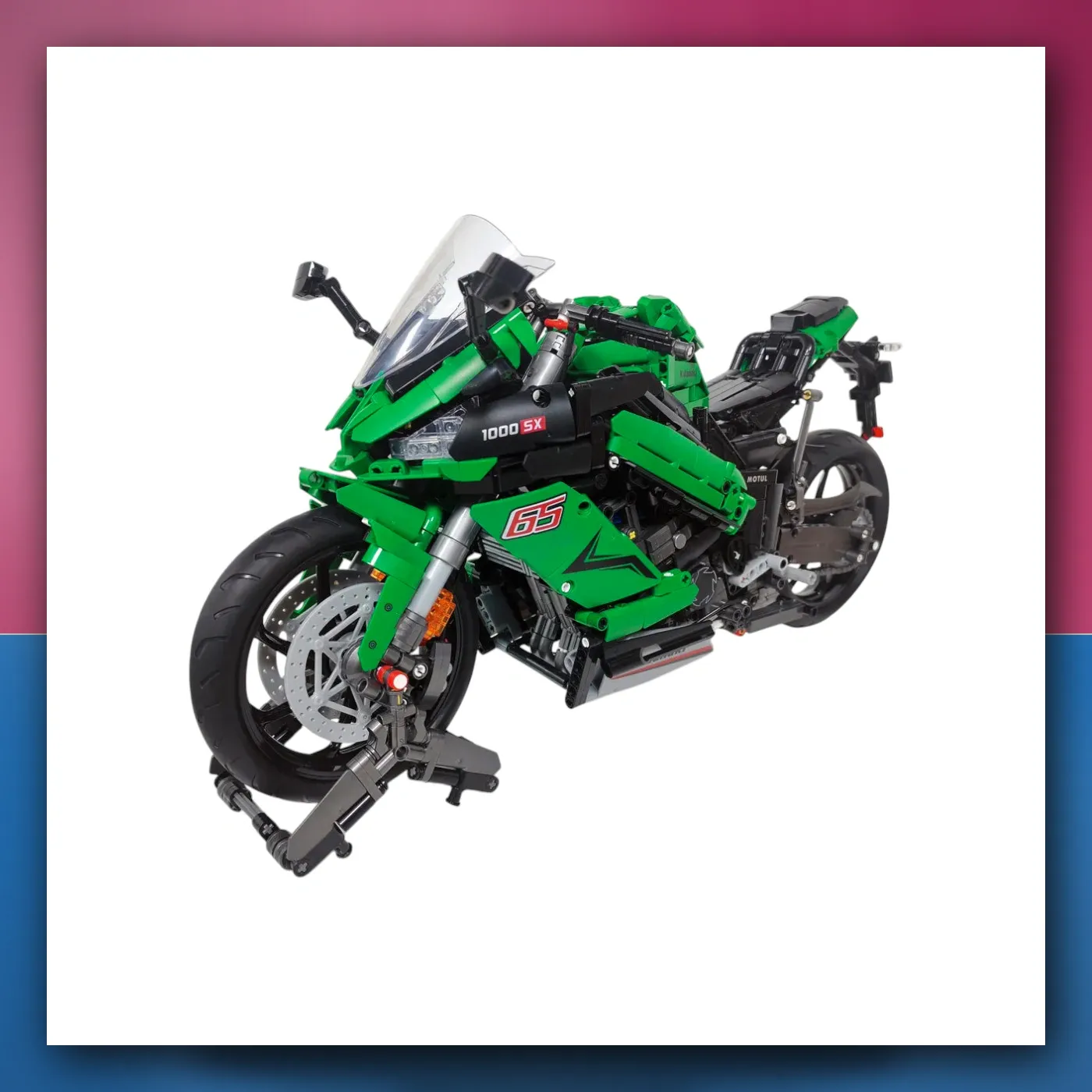 Set kockica tehničkih Motocikl Sportski zeleni 2304el. - slika 1