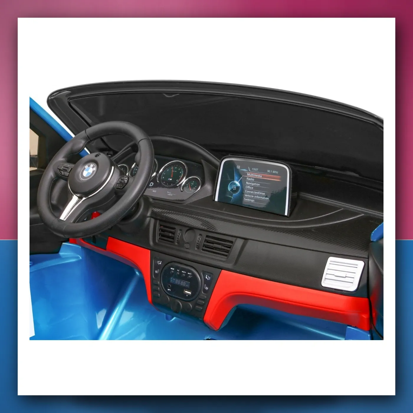 SUV BMW X6M XXL za 2 djecu Lakir plavi + Daljinski upravljač - slika 1