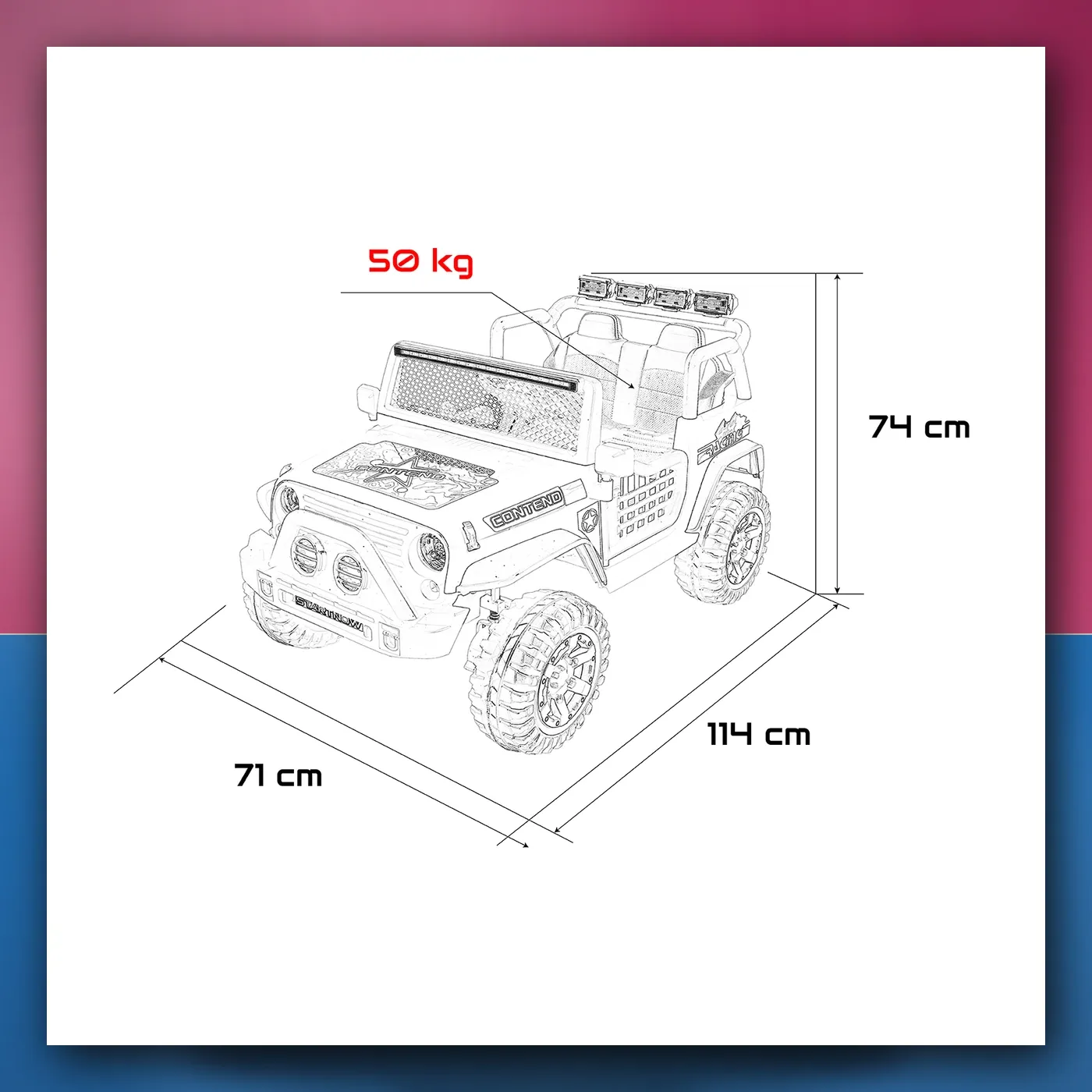 Auto na akumulator Jeep ZVIJER 4x4 crni - slika 1