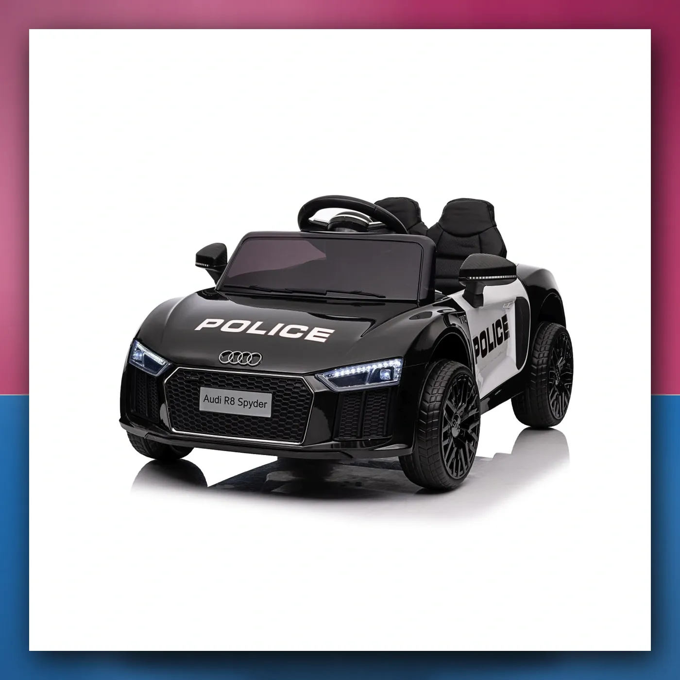 Audi R8 Policija na akumulator za djecu - + Daljinski upravljač + EVA + Lagani Start + MP3 + LED - slika 1