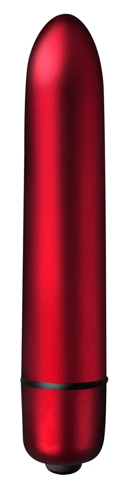 Vibrobullet „Scarlet Velvet“ mit 10 Vibrationsmodi und Mattlook. Vibrobullet „Scarlet Velvet“ mit 10 Vibrationsmodi und Mattlook.