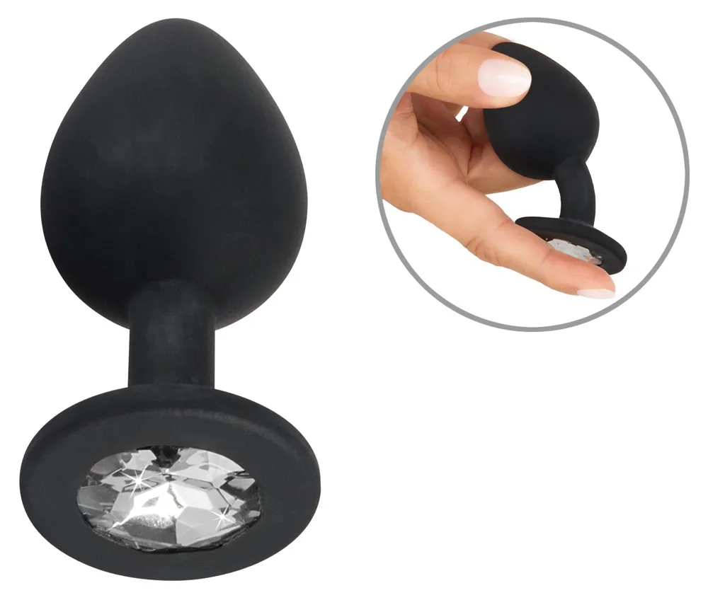 Analplug aus Silikon mit Schmuckstein Analplug aus Silikon mit Schmuckstein