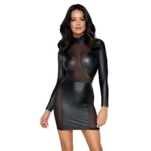 Kleid im Mattlook mit Powernet-Einsätzen Kleid im Mattlook mit Powernet-Einsätzen