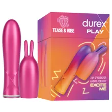 Minivibrator „Tease & Vibe“ inklusive Bunny-Aufsatz Minivibrator „Tease & Vibe“ inklusive Bunny-Aufsatz
