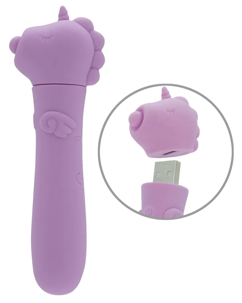 Minivibrator mit USB-Stecker unter’m Einhorn-Köpfchen Minivibrator mit USB-Stecker unter’m Einhorn-Köpfchen