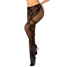 Strumpfhose ouvert mit eingewebter Straps-Optik Strumpfhose ouvert mit eingewebter Straps-Optik