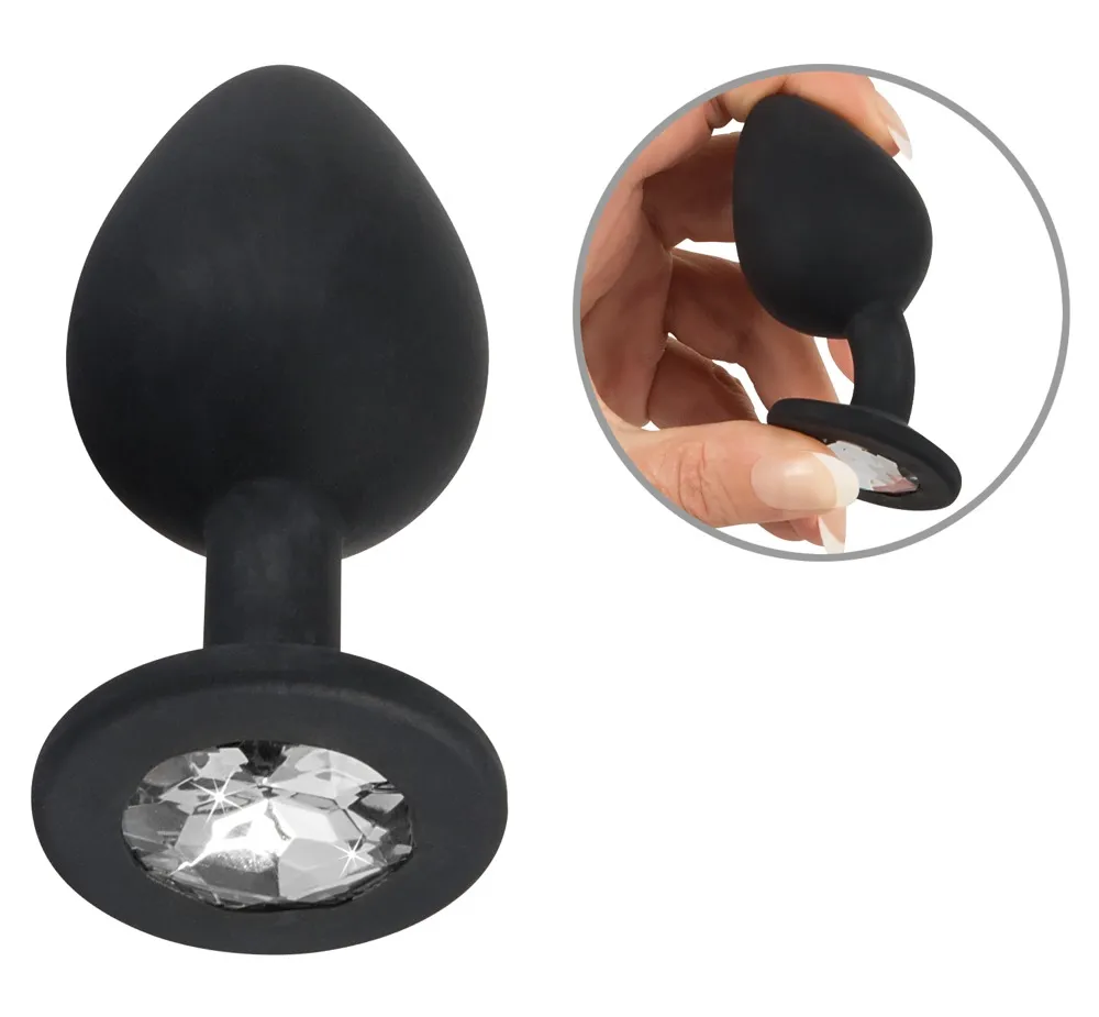 Analplug aus Silikon mit Schmuckstein Analplug aus Silikon mit Schmuckstein