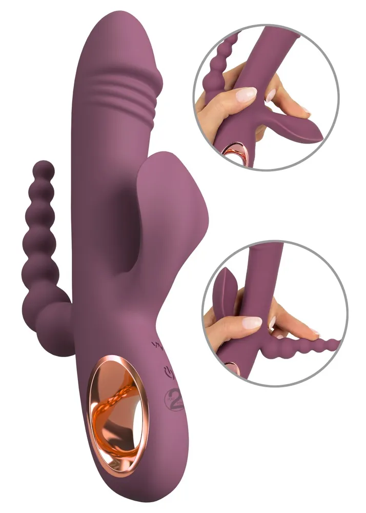 Rabbitvibrator „Slim Triple Plum“ mit Anal-Stimulator Rabbitvibrator „Slim Triple Plum“ mit Anal-Stimulator