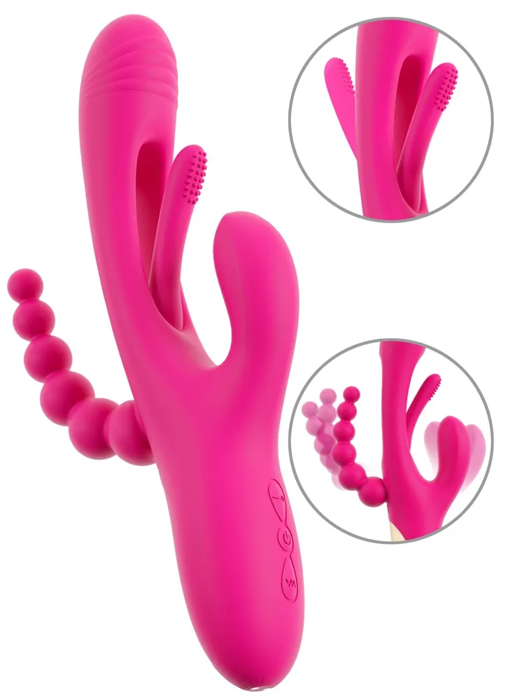 Rabbitvibrator „Triple Vibe With Flicking Tongue“ mit Anal-Stimulator Rabbitvibrator „Triple Vibe With Flicking Tongue“ mit Anal-Stimulator