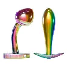 „Metal Butt Plug Set in Rainbow Colours“ mit 2 verschiedenen Analplugs „Metal Butt Plug Set in Rainbow Colours“ mit 2 verschiedenen Analplugs