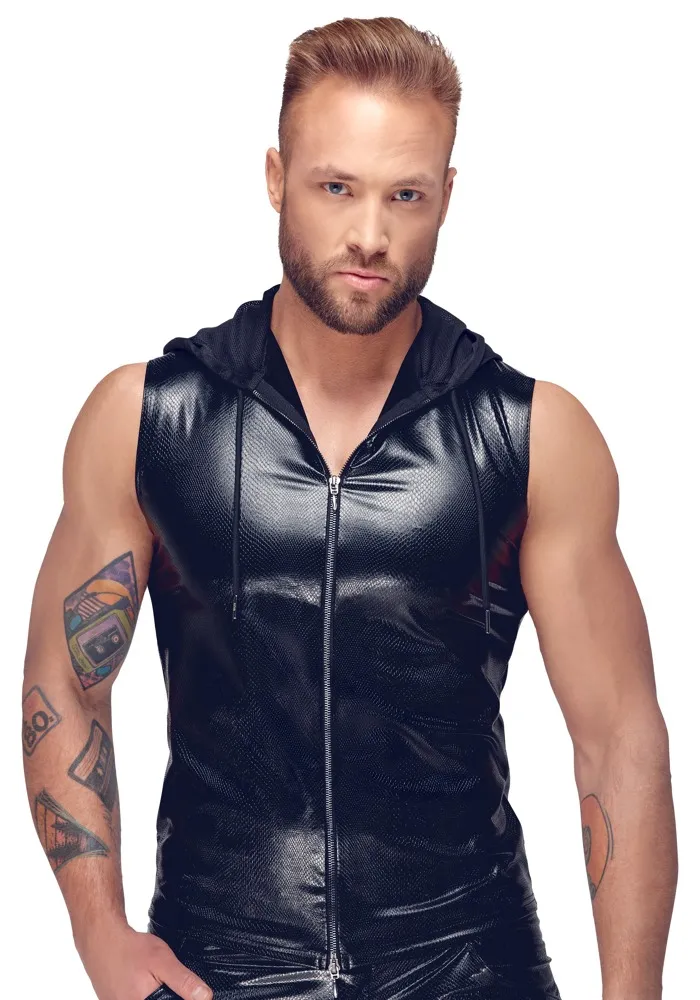 Shirt „Alpha“ in Schlangenhaut-Optik mit Kapuze aus weichem Powernet Shirt „Alpha“ in Schlangenhaut-Optik mit Kapuze aus weichem Powernet