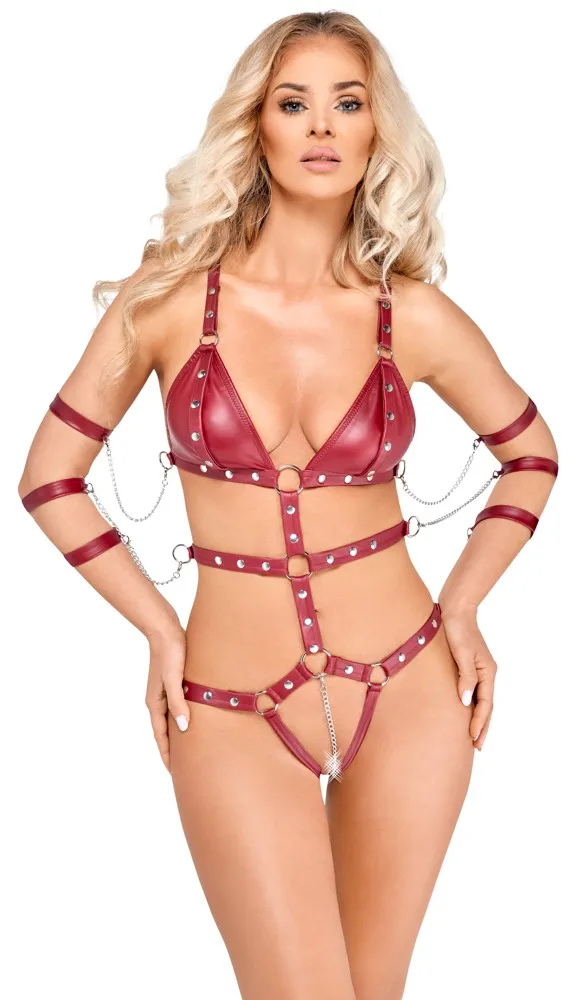 Body ouvert mit 6 abnehmbaren Fesseln Body ouvert mit 6 abnehmbaren Fesseln