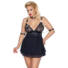 Babydoll plus Bondage-Schal, Halsband und Armfesseln Babydoll plus Bondage-Schal, Halsband und Armfesseln