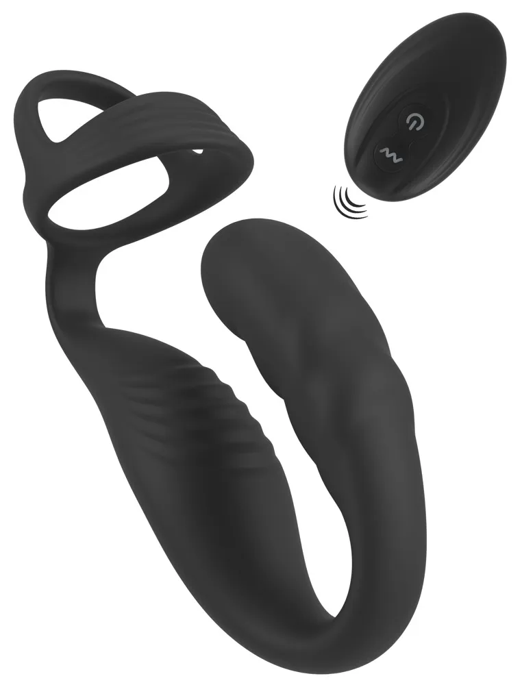 Prostata-Vibrator mit Perineum-Vibrator und Penis-/Hodenring Prostata-Vibrator mit Perineum-Vibrator und Penis-/Hodenring