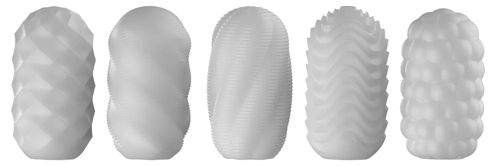 5er-Set Masturbator „Hedy X – Mixed“, 5 verschiedene Stimulationsstrukturen 5er-Set Masturbator „Hedy X – Mixed“, 5 verschiedene Stimulationsstrukturen