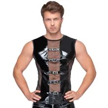 Shirt aus bi-elastischem Lack und Netz Shirt aus bi-elastischem Lack und Netz