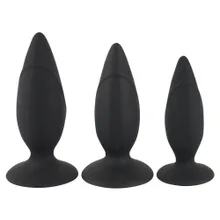 3-teiliges Analplug-Set mit Saugfuß 3-teiliges Analplug-Set mit Saugfuß