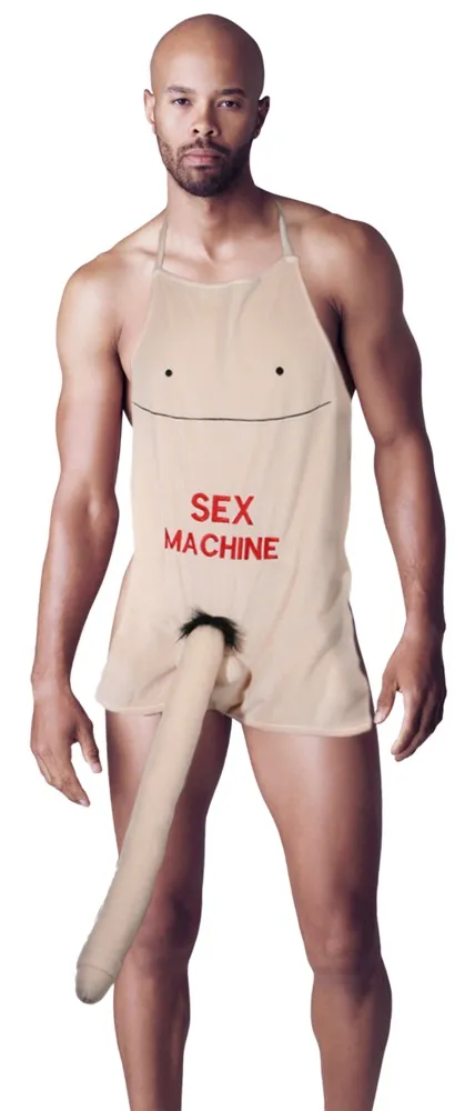 Schürze „Sex Machine“ mit 52 cm langem Plüsch-Penis Schürze „Sex Machine“ mit 52 cm langem Plüsch-Penis