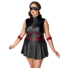 Kleid im Mattlook inklusive Armfesseln und Augenmaske Kleid im Mattlook inklusive Armfesseln und Augenmaske