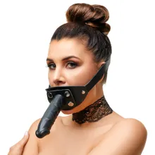 Knebel aus Latex mit abnehmbarem Außen-Dildo Knebel aus Latex mit abnehmbarem Außen-Dildo