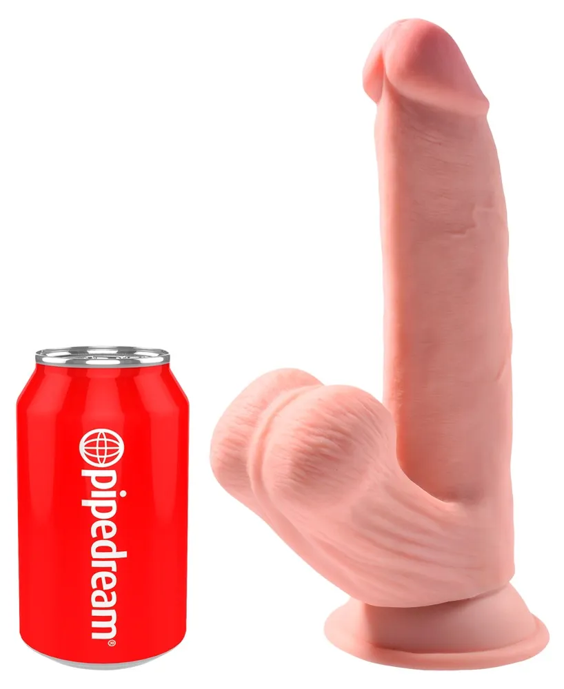 Dildo „Triple Density Cock with Swinging Balls“, hyperrealistisch mit schwingenden Hoden Dildo „Triple Density Cock with Swinging Balls“, hyperrealistisch mit schwingenden Hoden