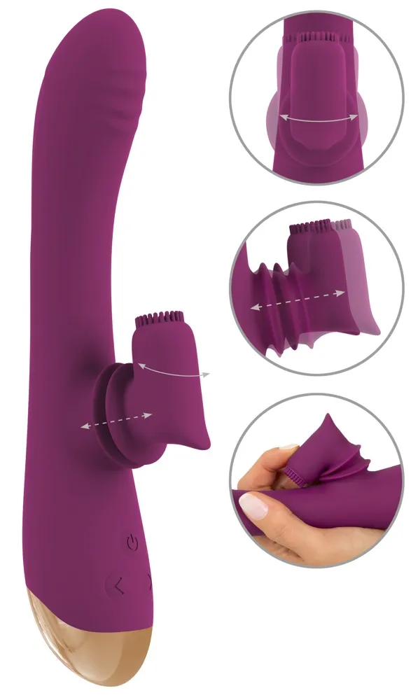 Rabbitvibrator mit genopptem Moving-Klitorisstimulator Rabbitvibrator mit genopptem Moving-Klitorisstimulator