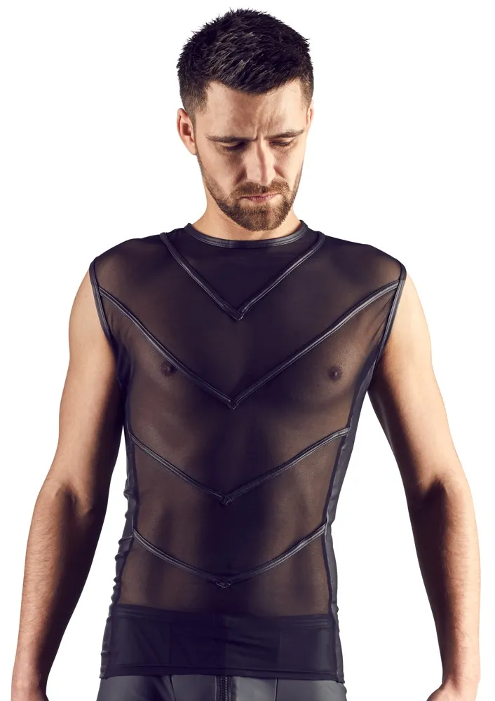 Shirt mit Einsätzen aus Powernet Shirt mit Einsätzen aus Powernet