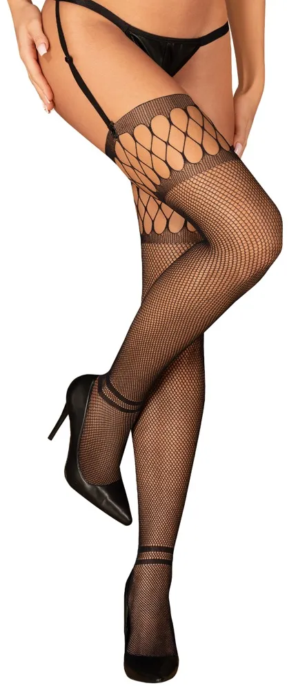 Straps-Strümpfe aus Netz Straps-Strümpfe aus Netz