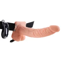 Umschnallvibrator „9" Vibrating Hollow Strap-on with Balls“, hohl Umschnallvibrator „9" Vibrating Hollow Strap-on with Balls“, hohl